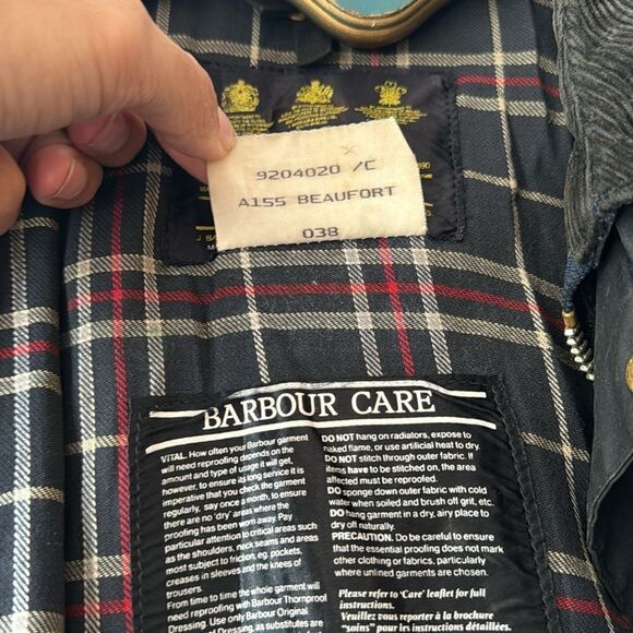 Vintage Barbour Beaufort Blue Jacket - L/XL - Picture 7 of 11